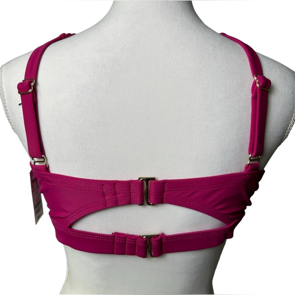 SHADE & SHORE plus size 14 built in underwire bra bikini top fuchsia/purple NWT - Picture 6 of 6